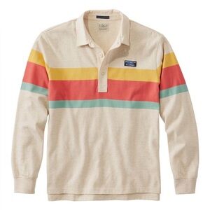SOLD — NWT L.L. Bean Men’s Vintage Soft Rugby Stripe Shirt Size XXLT Tall Cream